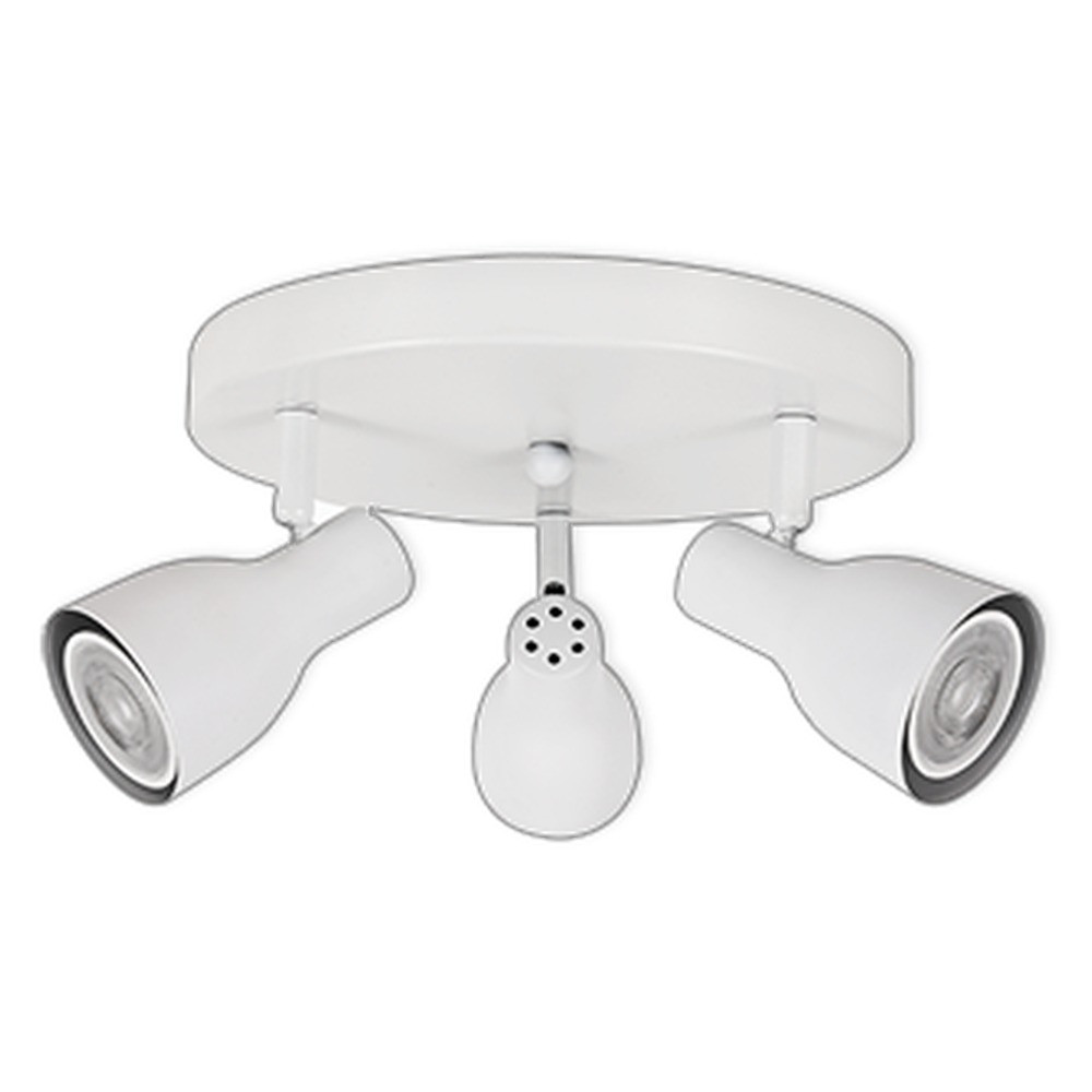 LED CEILING LIGHT FOR GU10 BULBS - SERIES 304 - 3 LIGHTS - WHITE