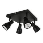 LED CEILING LIGHT FOR GU10 BULBS - SERIES 304 - 4 LIGHTS - BLACK