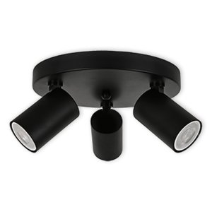 LED CEILING LIGHT FOR GU10 BULBS - SERIES 104 - 3 LIGHTS - BLACK (CK-22104-3-BK)