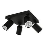 LED CEILING LIGHT FOR GU10 BULBS - SERIES 104 - 4 LIGHTS - BLACK