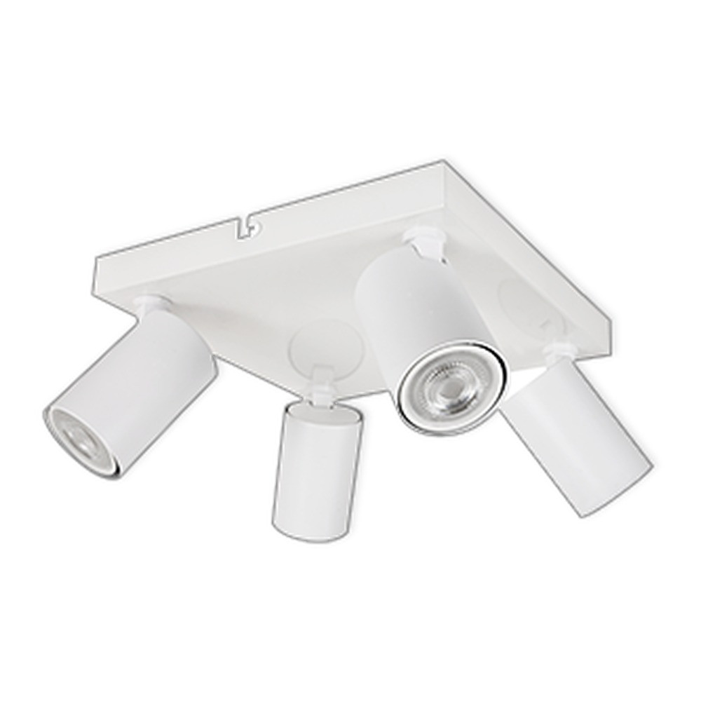 LED CEILING LIGHT FOR GU10 BULBS - SERIES 104 - 4 LIGHTS - WHITE
