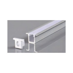 RECESSED WITH LIP SUPER SLIM ALUMINUM PROFILE 0809A WITH 2 ENDCAPS & PC COVER 10FT SILVER