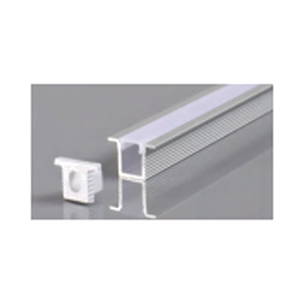 ENCASTRÉ WITH LIP SUPER MINCE ALUMINUM PROFILÉ 0809A WITH 2 ENDCAPS & PC COUVERCLE 10FT ARGENT