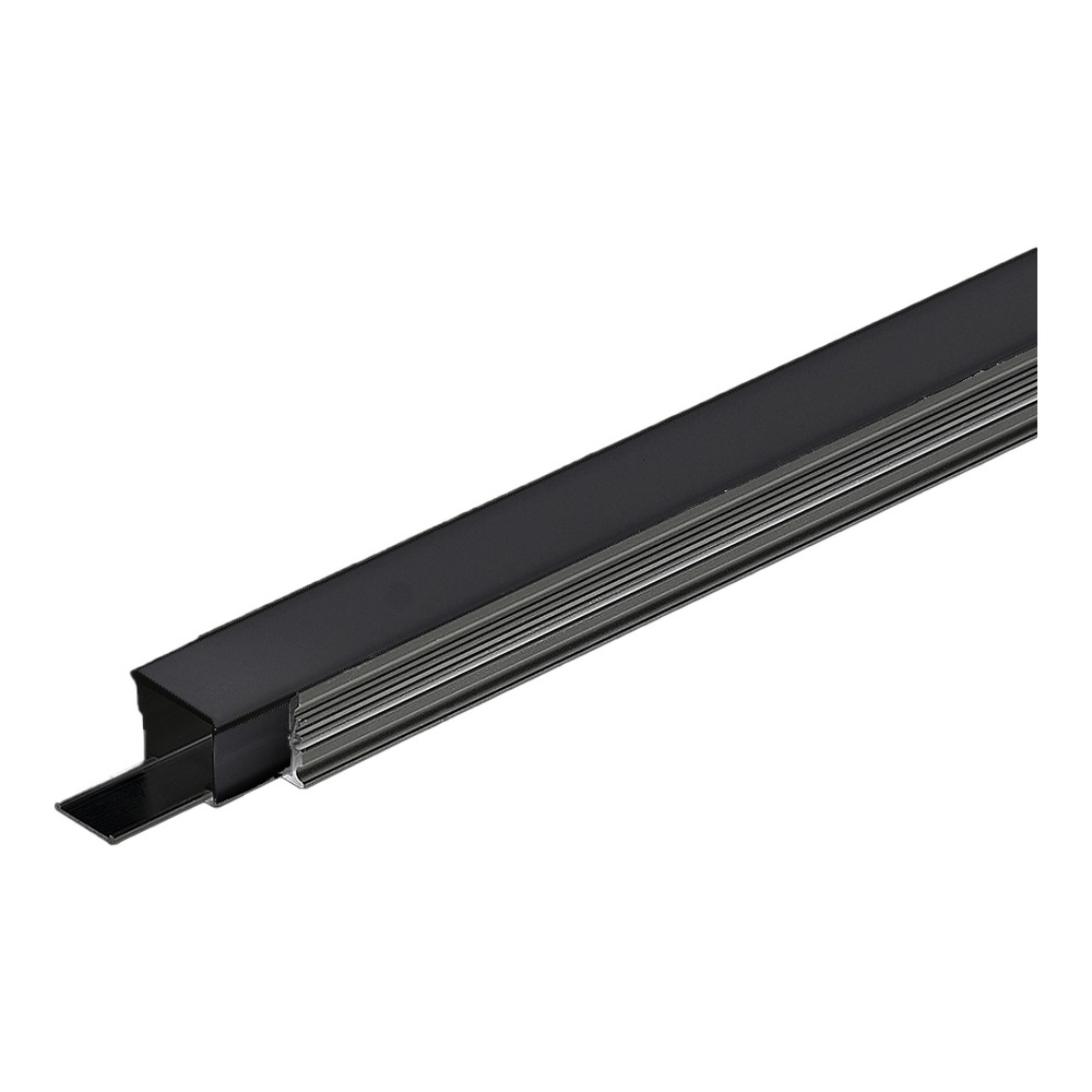 WATERPROOF ALUMINUM PROFILE 1217 WITH 6PCS OF PLASTIC AND WATERPROOF SILICONE END CAPS WITH IP65 PC ENCLOSURE 8FT STRIP LIGHT TRAY BLACK