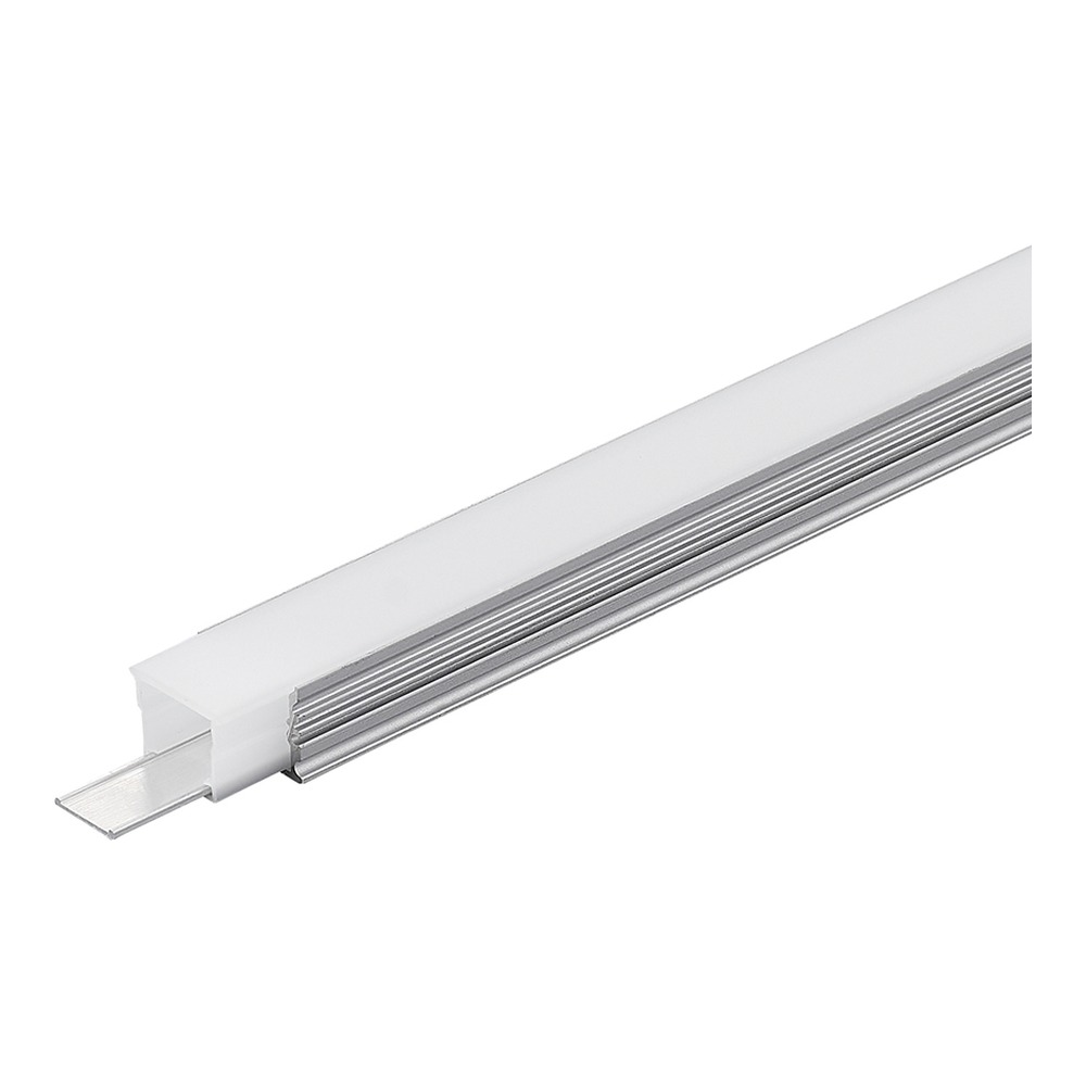 WATERPROOF ALUMINUM PROFILE 1217 WITH 6PCS OF PLASTIC AND WATERPROOF SILICONE END CAPS WITH IP65 PC ENCLOSURE 8FT STRIP LIGHT TRAY SILVER