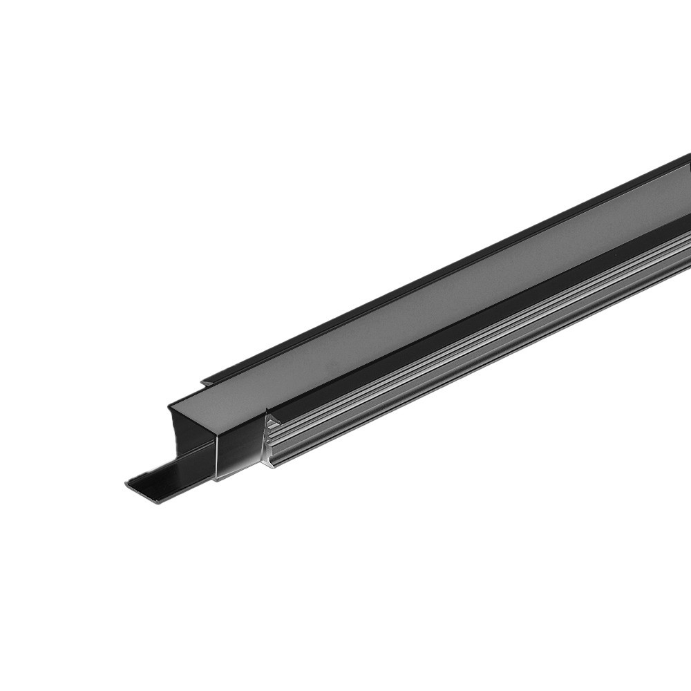 ETANCHE ALUMINUM PROFILE 1217A AVEC 6PCS DE PLASTIC ET ETANCHE SILICON END CAP - NOIR IP65 PC