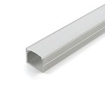 SURFACE-MOUNTED 10FT SILVER ALUMINUM PROFILE 1913S WITH ENDCAPS - CLIPS & WHITE PC COVER