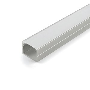 SURFACE-MOUNTED 10FT SILVER ALUMINUM PROFILE 1913S WITH ENDCAPS - CLIPS & WHITE PC COVER