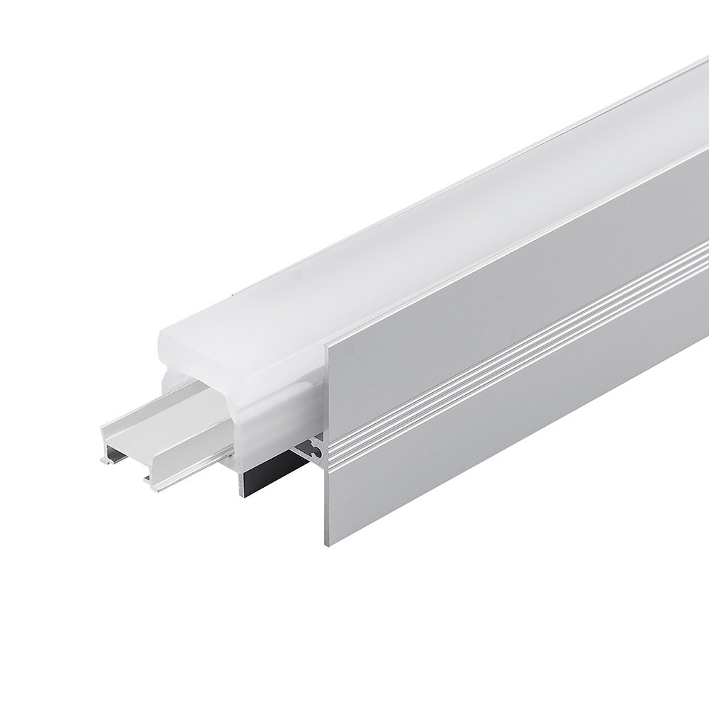 IN-GROUND ALUMINUM PROFILÉ 2952 WITH IP67 ACRYLIC ENCLOSURE SILICON END CAP AND ALUMINUM END CAP 10FT ARGENT