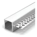 TRIMLESS RECESSED ONE SIDE AFTER DRYWALL ALUMINUM PROFILE 3515 WITH PC COVER 10FT SILVER