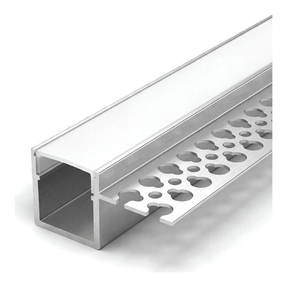 TRIMLESS RECESSED ONE SIDE AFTER DRYWALL ALUMINUM PROFILE 3515 WITH PC COVER 10FT SILVER