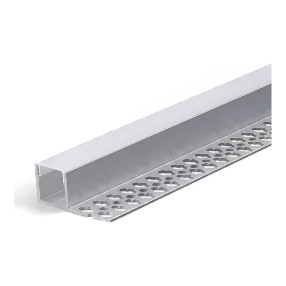 TRIMLESS RECESSED ONE SIDE PROFILE 3515A WITH 2 ENDCAPS & PC COVER 10FT SILVER