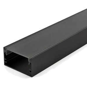 ALUMINUM PROFILE 5020 WITH ENDCAPS AND PC COVER 10FT BLACK