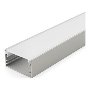 ALUMINUM PROFILE 5020 WITH ENDCAPS AND PC COVER 10FT SILVER