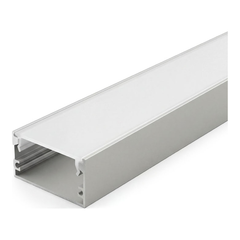 ALUMINUM PROFILE 5020 WITH ENDCAPS AND PC COVER 10FT SILVER