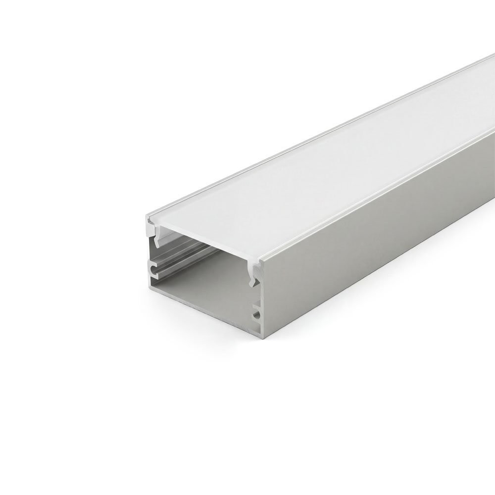 ALUMINUM PROFILÉ 5020 WITH ENDCAPS AND PC COUVERCLE 10FT ARGENT