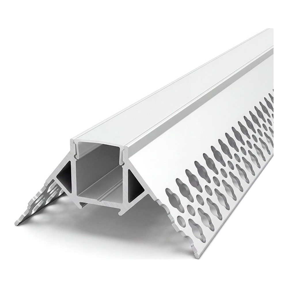 TRIMLESS RECESSED CORNER PROFILE 5324 WITH 2 ENDCAPS & PC COVER