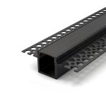 TRIMLESS RECESSED ALUMINUM PROFILE 5515 WITH PC COVER 10FT BLACK