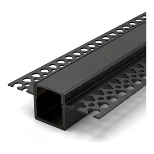 TRIMLESS RECESSED ALUMINUM PROFILE 5515 WITH PC COVER 10FT BLACK