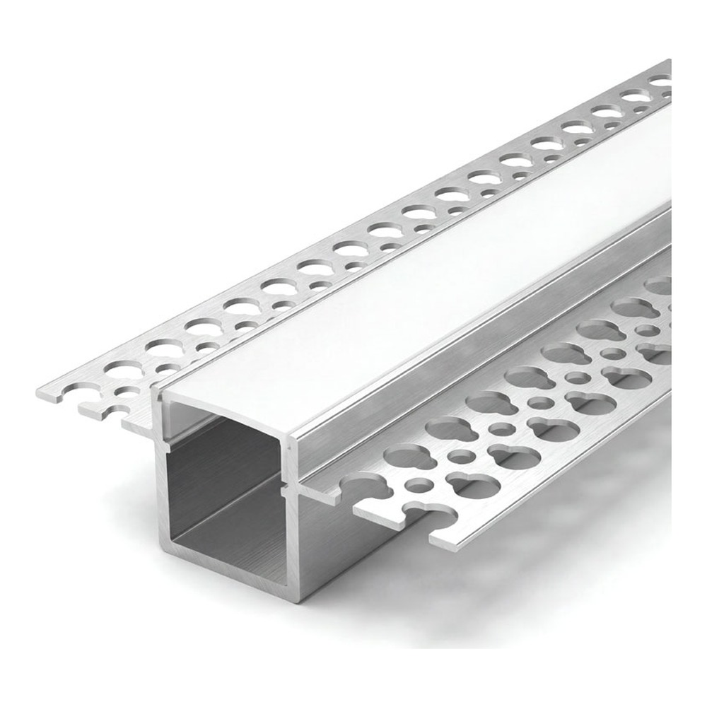 TRIMLESS RECESSED ALUMINUM PROFILE 5515 WITH PC COVER 8FT SILVER