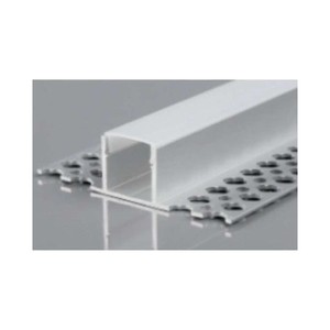 TRIMLESS RECESSED ALUMINUM PROFILE 5515A WITH 2 ENDCAPS & PC COVER SILVER