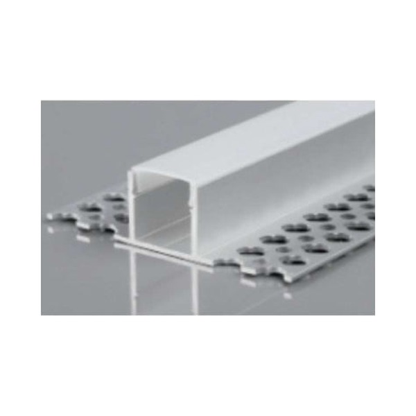 TRIMLESS RECESSED ALUMINUM PROFILE 5515A WITH 2 ENDCAPS & PC COVER SILVER