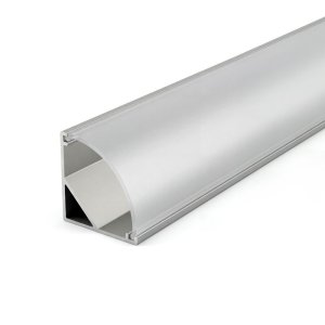 90D SURFACE MONTAGE PROFILÉ 601 WITH 2 ENDCAPS & 3 PCS CLIPS & PC COUVERCLE ARGENT