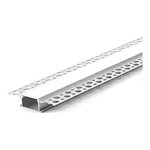 TRIMLESS ENCASTRÉ AFTER DRYWALL ALUMINUM PROFILÉ 6114 WITH 2 ENDCAPS & PC COUVERCLE 10FT ARGENT