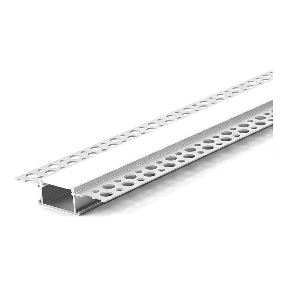 TRIMLESS ENCASTRÉ AFTER DRYWALL ALUMINUM PROFILÉ 6114 WITH 2 ENDCAPS & PC COUVERCLE 10FT ARGENT