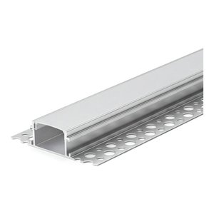 TRIMLESS RECESSED ALUMINUM PROFILE 6114A WITH 2 ENDCAPS & PC COVER 10FT SILVER