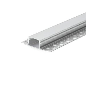 TRIMLESS ENCASTRÉ ALUMINUM PROFILÉ 6114A WITH 2 ENDCAPS & PC COUVERCLE 10FT ARGENT