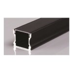 SURFACE MOUNTED ALUMINUM PROFILE 613 WITH 2 ENDCAPS 3 CLIPS & PC COVER 10FT BLACK
