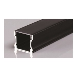 SURFACE MOUNTED ALUMINUM PROFILÉ 613 WITH 2 ENDCAPS 3 CLIPS & PC COUVERCLE 10FT NOIR