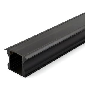 RECESSED ALUMINUM PROFILE 613B WITH PC COVER 10FT BLACK