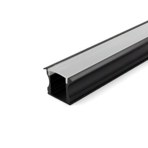 ENCASTRÉ ALUMINUM PROFILÉ 613B WITH PC COUVERCLE 10FT NOIR
