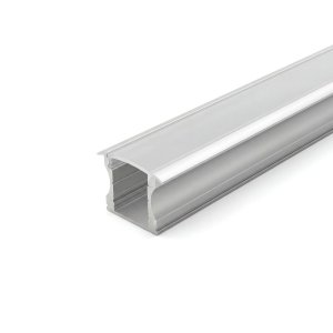 ENCASTRÉ ALUMINUM PROFILÉ 613B WITH PC COUVERCLE 10FT ARGENT