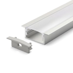 SURFACE MOUNTED/ENCASTRÉ ALUMINUM PROFILÉ 619 WITH PC COUVERCLE 10FT ARGENT