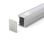 IN-GROUND PROFILE 632 WITH 2PCS ENDCAPS & PC COVER 10FT SILVER