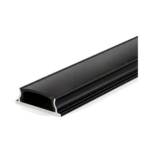 UP DOWN BENDABLE ALUMINUM PROFILE 640 WITH PC COVER 2 END CAPS 8FT BLACK
