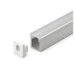 BENDABLE ALUMINUM PROFILE UP & DOWN WITH 2PCS ENDCAPS & SILICON COVER SILVER