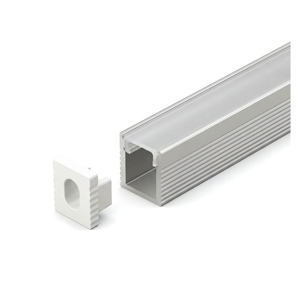 BENDABLE ALUMINUM PROFILE UP & DOWN WITH 2PCS ENDCAPS & SILICON COVER SILVER