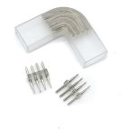 ACCESSORY HIGH VOLTAGE 5050 SMD STRIP RGB L SHAPE CONNECTOR NO WIRE
