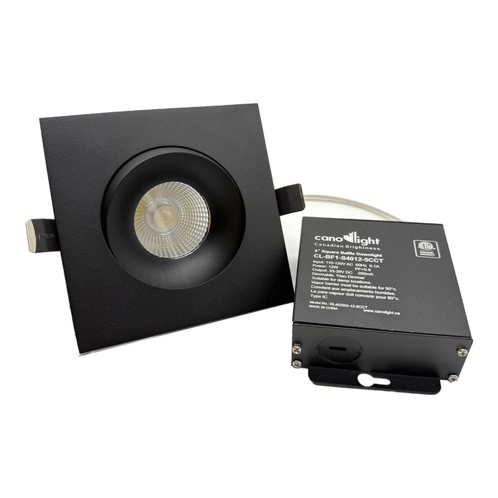 5 INCHES SQUARE BAFFLE LIGHT - 12WATT - 1000LM - PF0.9 - FT4 WIRE - 5CCT (2.7K - 3K - 3.5K - 4K
