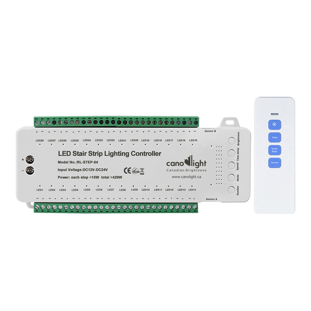 MARCHE CAPTEUR CONTRÔLEUR WITH TÉLÉCOMMANDE CONTRÔLEUR DC12V-24V INPUT 28 CHANNELS MAX 420W BLANC COLOR SUITABLE FOR