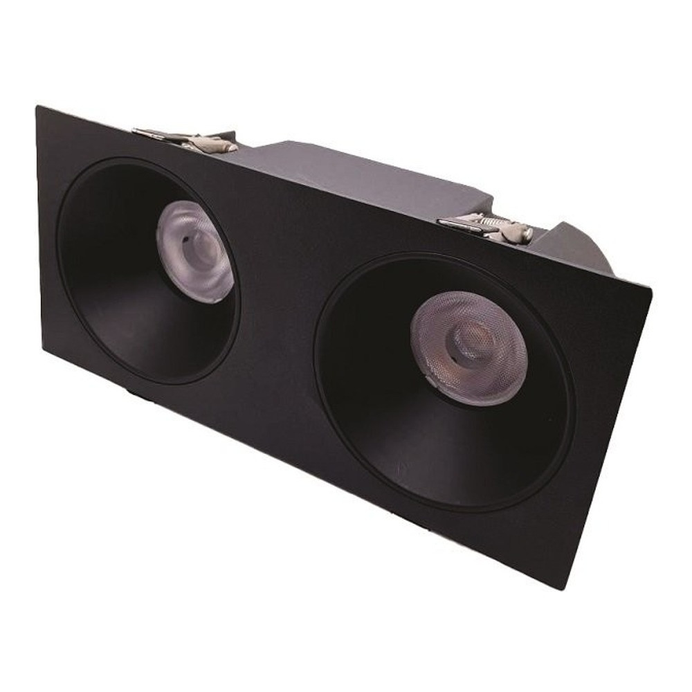 ANTI-GLARE ENCASTRE TWO TETES LUMINAIRE ENCASTRE 120VAC 30W 2100LM BEAM ANGLE 36° 3000K CRI>90 PF>0.9 DAMP LOCATION