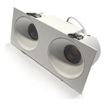 ANTI-GLARE DOUBLE HEAD RECESSED FIXTURE 120VAC 30W 2100LM BEAM ANGLE 36° 3000K CRI 90+ PF 0.9+ DAMP LOCATION (CL-DL1-D-30-36D-3K-WH)
