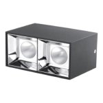 SURFACE-MOUNT LED SQUARE DOUBLE HEAD DOWNLIGHTS - 20W - 120VAC - 1800LM - BEAM ANGLE 30° - 4000K - DAMP LOCATION - (CL-DL2-SD-20W-30D-4K-WH)