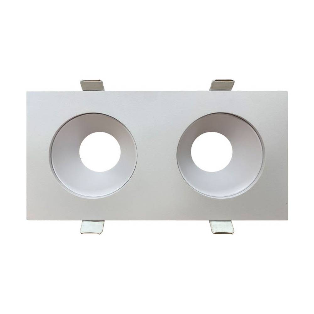 3 INCH DOUBLE ROUND FRAME WITH TRIM FOR DL3 SERIES, WHITE