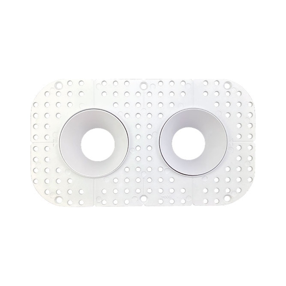 3 INCH DOUBLE ROUND FRAME TRIMLESS FOR DL3 SERIES, WHITE