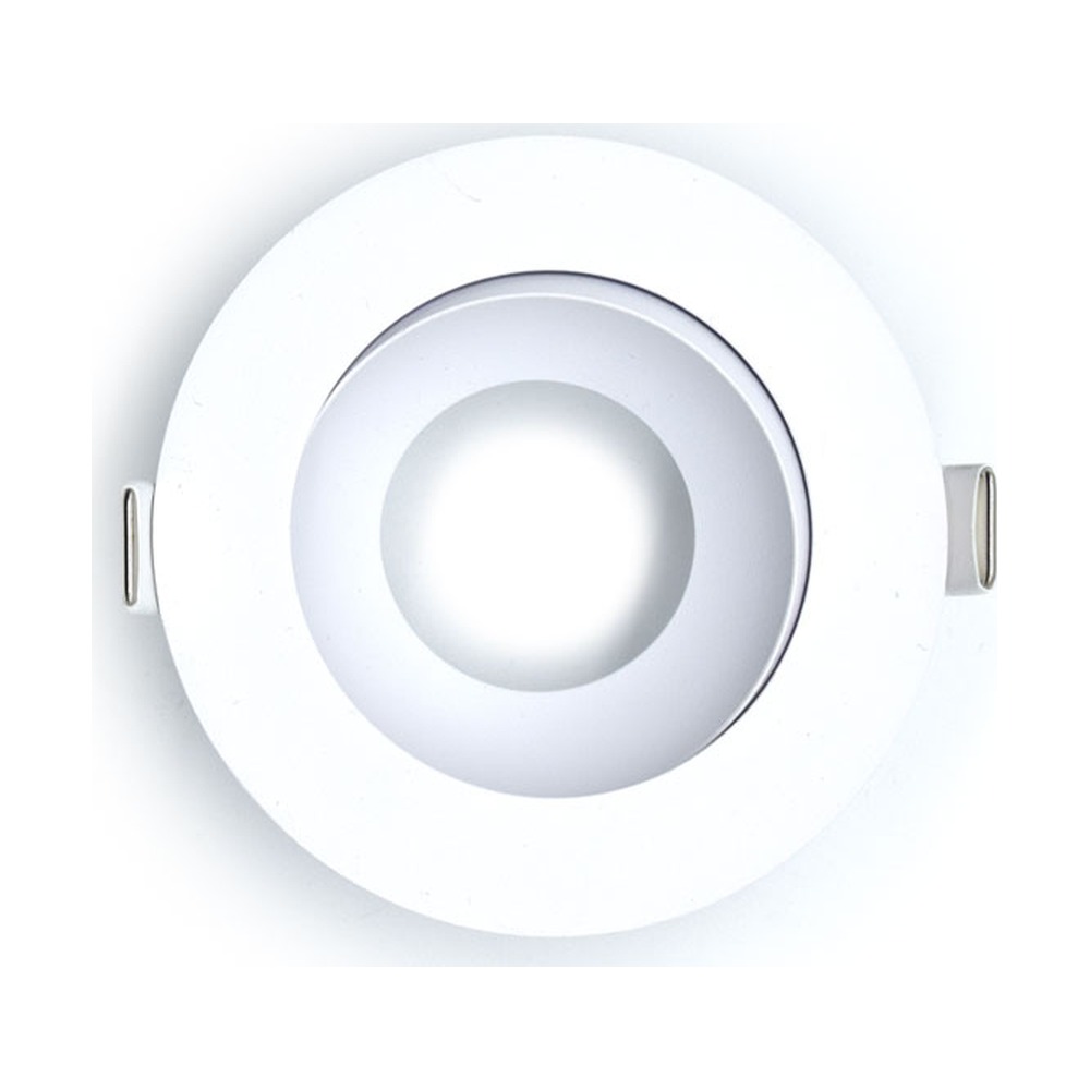 CADRE ROND INCLINABLE 3 POUCES AVEC GARNITURE POUR SÉRIE DL3 - BLANC